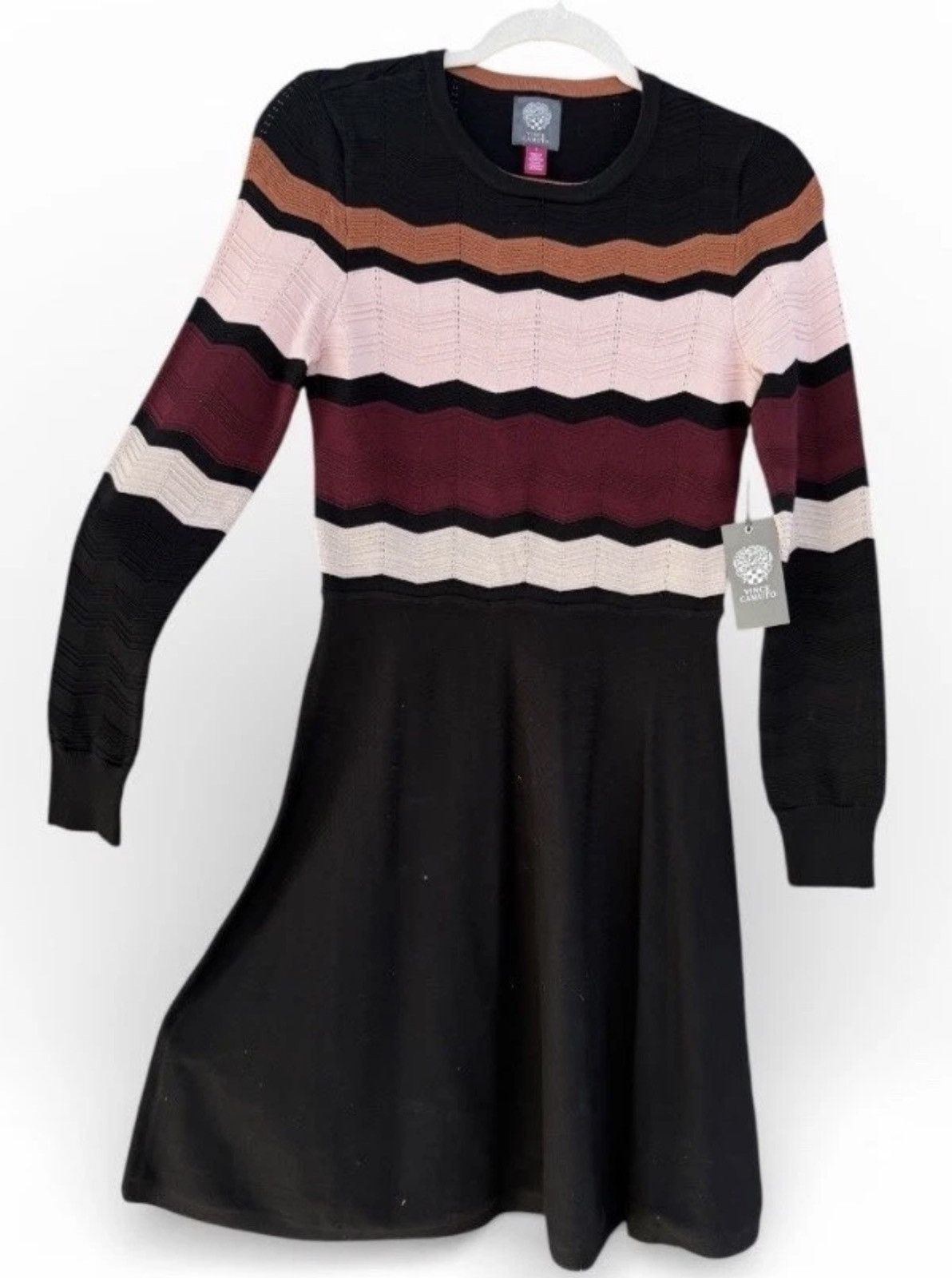 Vince Camuto Vince Camuto Chevron Fit & Flare Dress Long Sleeve Small Size S / US 4 / IT 40 - 2 Thumbnail