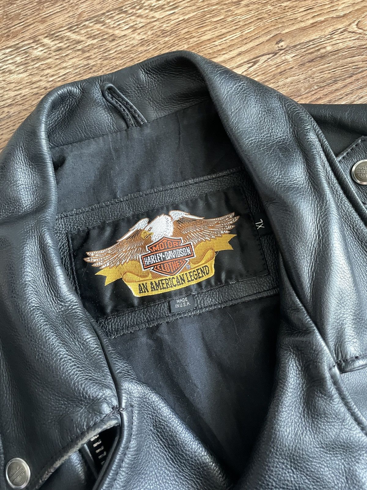 Harley Davidson × Vintage CRAZY HARLEY DAVIDSON LEATHER JACKET Size US XL / EU 56 / 4 - 6 Thumbnail