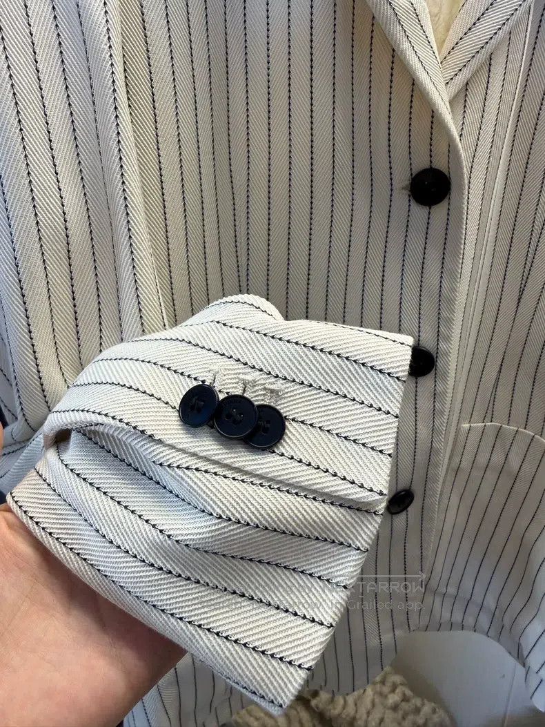 Loro Piana Loro Piana Striped Silk Cotton Jacket Size XS / US 0-2 / IT 36-38 - 5 Thumbnail