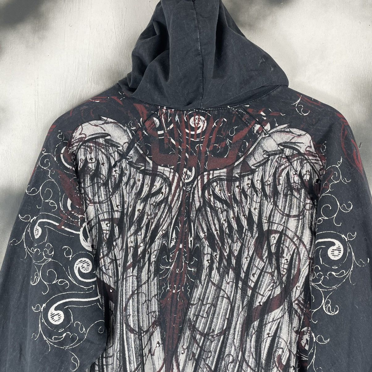 Affliction Vintage AFFLICTION ANGELS WING MOTIVE HOODED Size US M / EU 48-50 / 2 - 2 Thumbnail