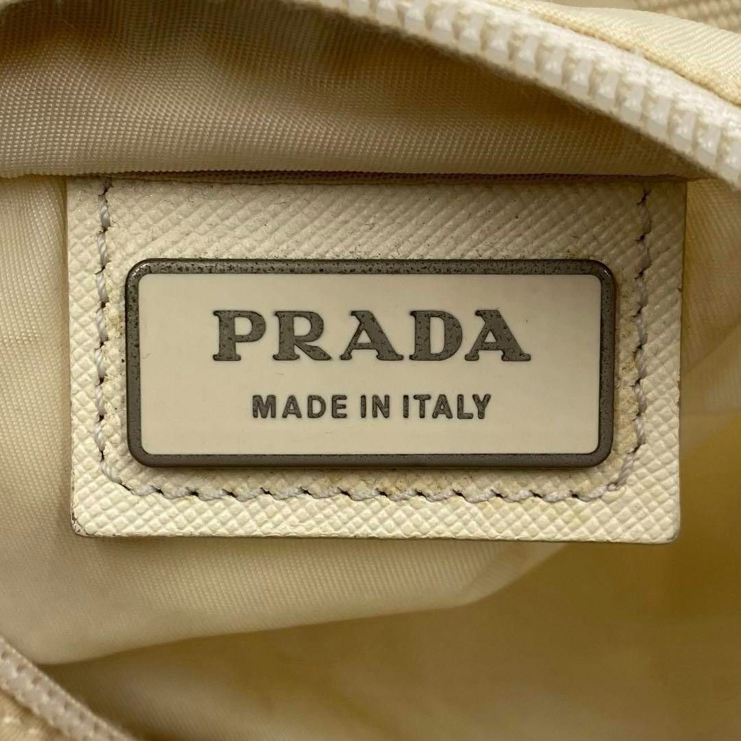 Prada Prada - Beige Handbag Shoulder Bag Nylon Triangle Logo Plate Size ONE SIZE - 11 Thumbnail