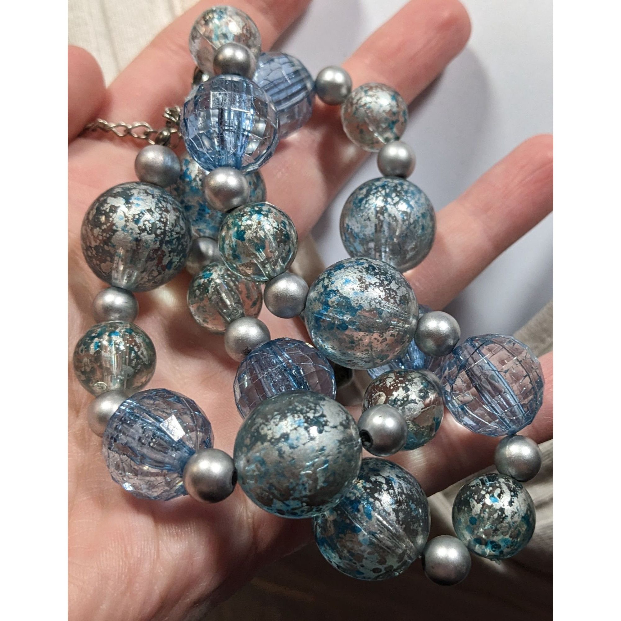 Other Whimsical Blue And Silver Tone Beaded Necklace Size ONE SIZE - 3 Thumbnail