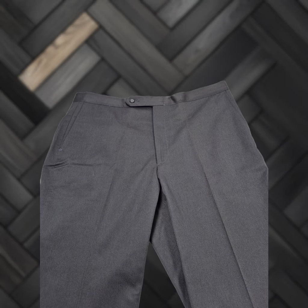 Vintage VINTAGE Sansabelt Sport Dress Pants Mens 38x36 Gray Polyester Flat Front Unhemmed VTG Size US 38 / EU 54 - 1 Thumbnail