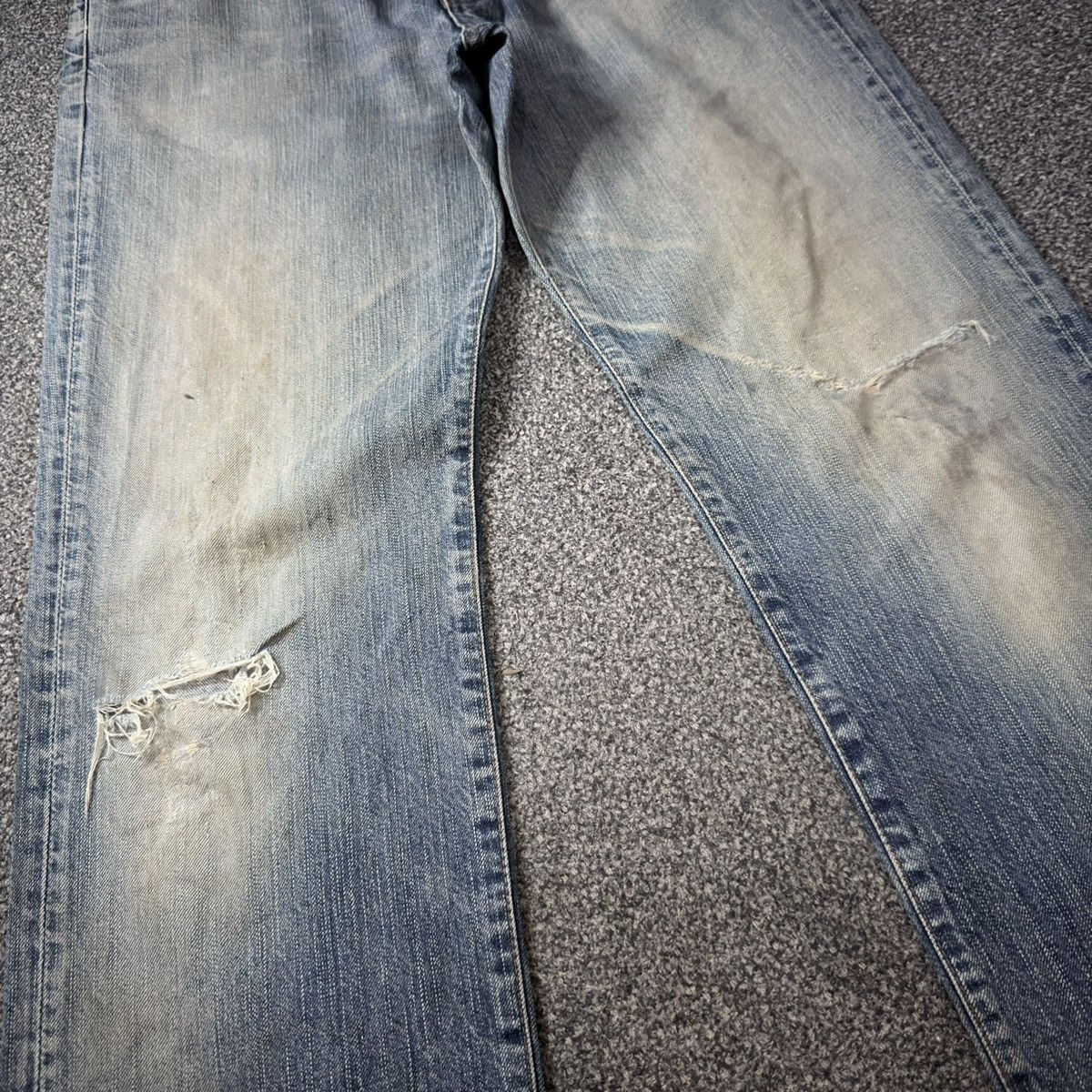Edwin Vintage 90s Edwin 503 Rebel Distressed Dirty Wash Fade Denim Size US 34 / EU 50 - 4 Thumbnail