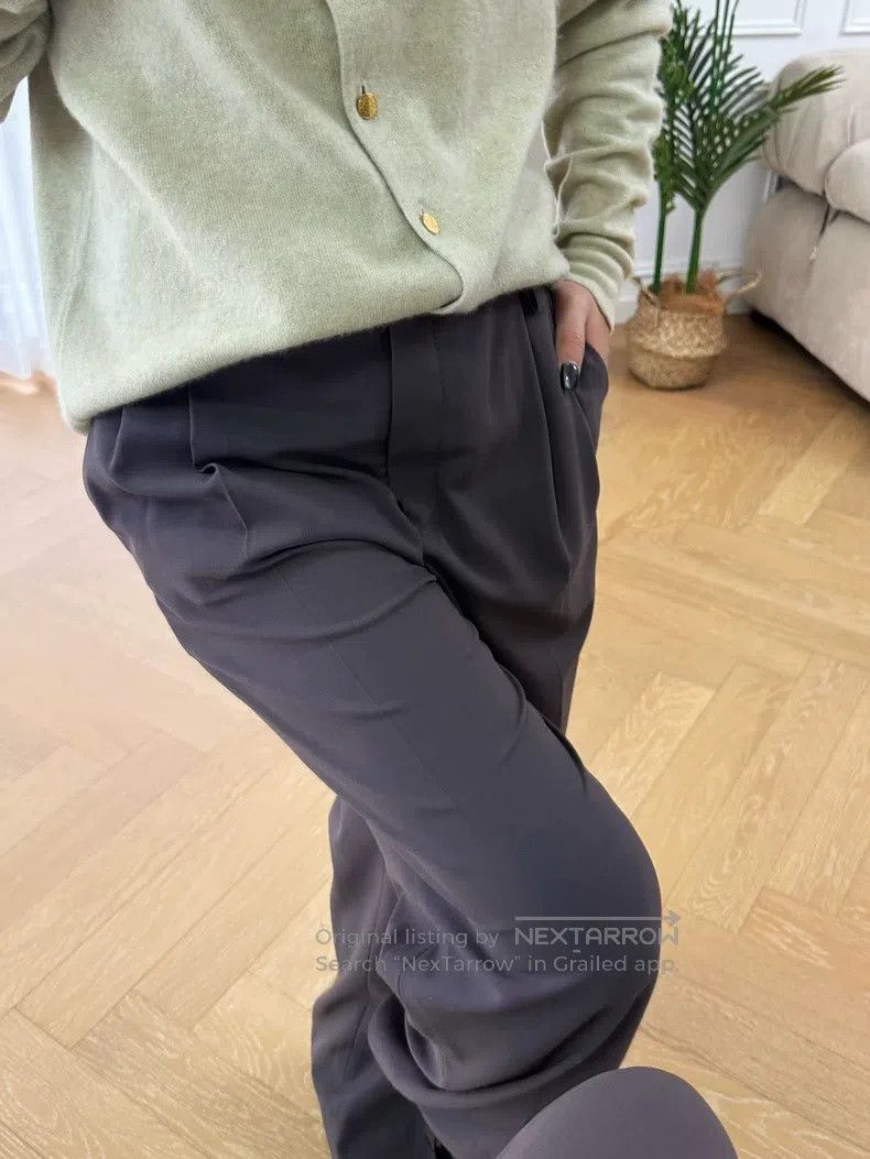 Hermes Hermes Crepe Fine Wool Straight Leg Business Pants, Dark C Size 25" / US 0 / IT 36 - 4 Thumbnail
