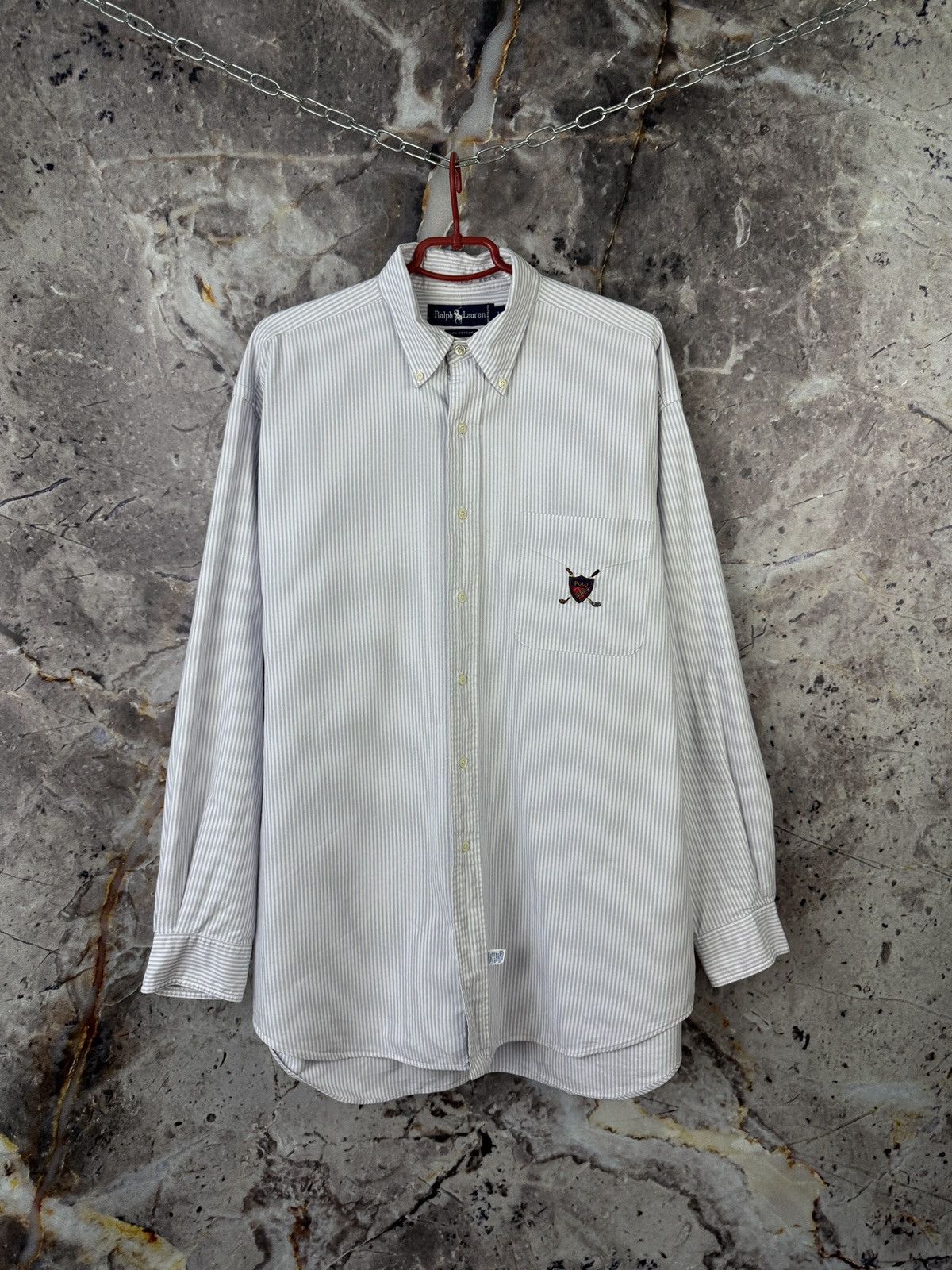 Polo Ralph Lauren Polo Ralph Lauren Striped Button Down Shirt Men’s White Size US L / EU 52-54 / 3 - 1 Thumbnail