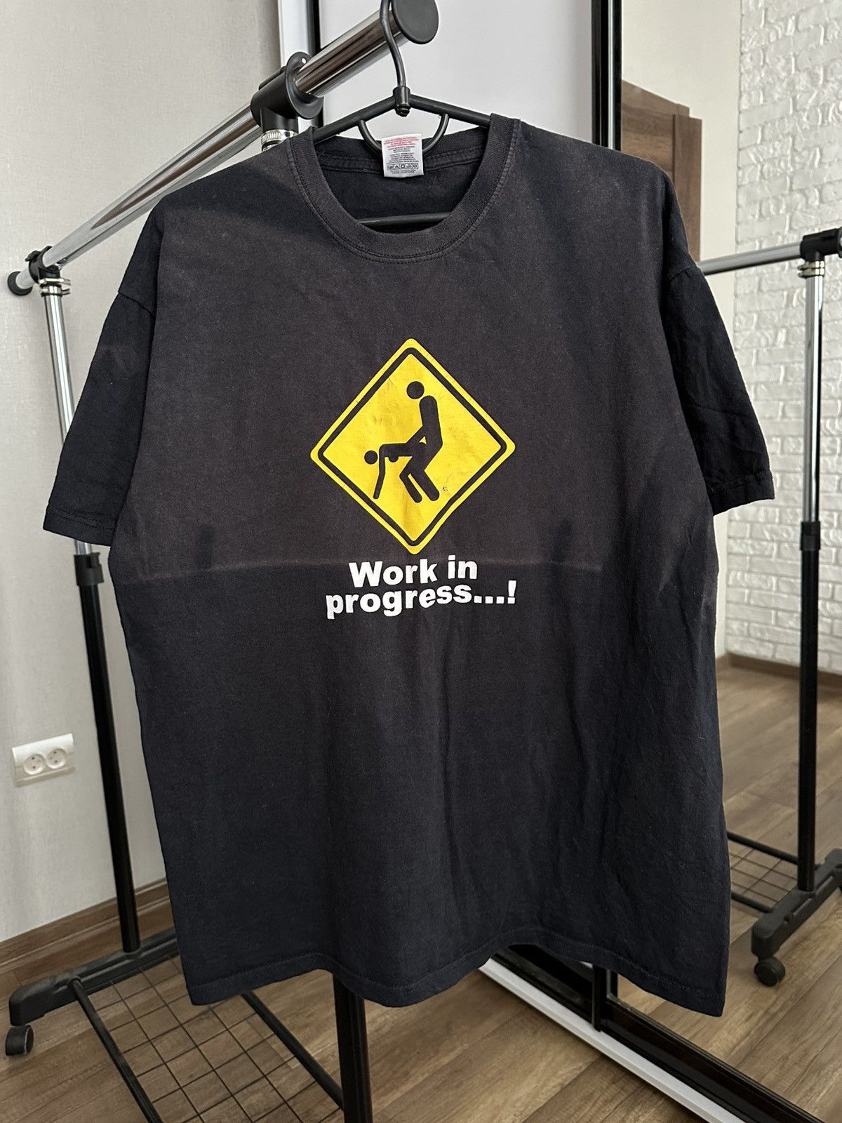 Vintage Work In Progress Vintage T-Shirt Tee Humor Funny Sex Faded Size US L / EU 52-54 / 3 - 3 Thumbnail