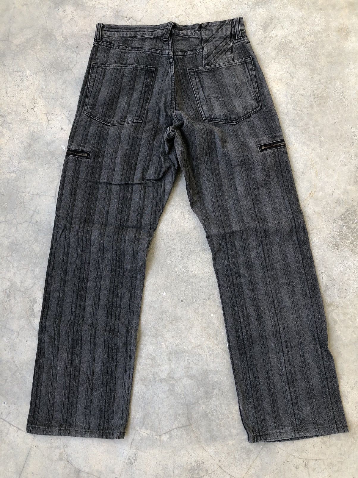 PPFM PPFM 2003 Striped Twill Cargo Double Zip Pocket Denim Size US 29 - 18 Thumbnail