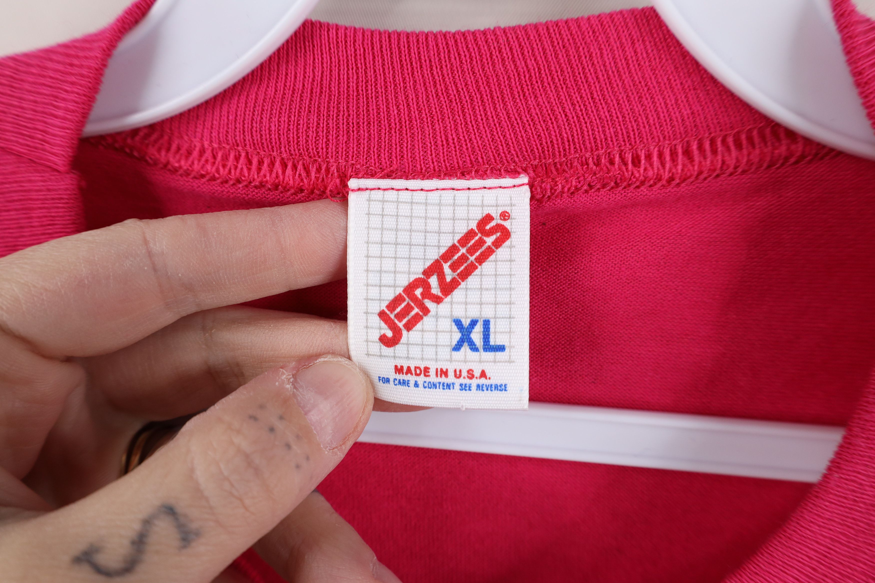 Vintage Deadstock Vintage 90s Streetwear T-Shirt Raspberry Pink USA Size XL / US 12-14 / IT 48-50 - 6 Thumbnail