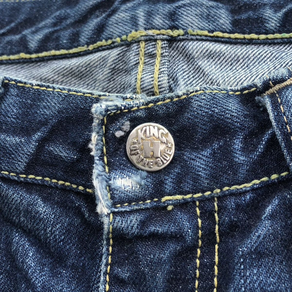 Blue Blue Japan Vintage blue blue japan denim Distressed Jeans Size US 33 - 14 Thumbnail