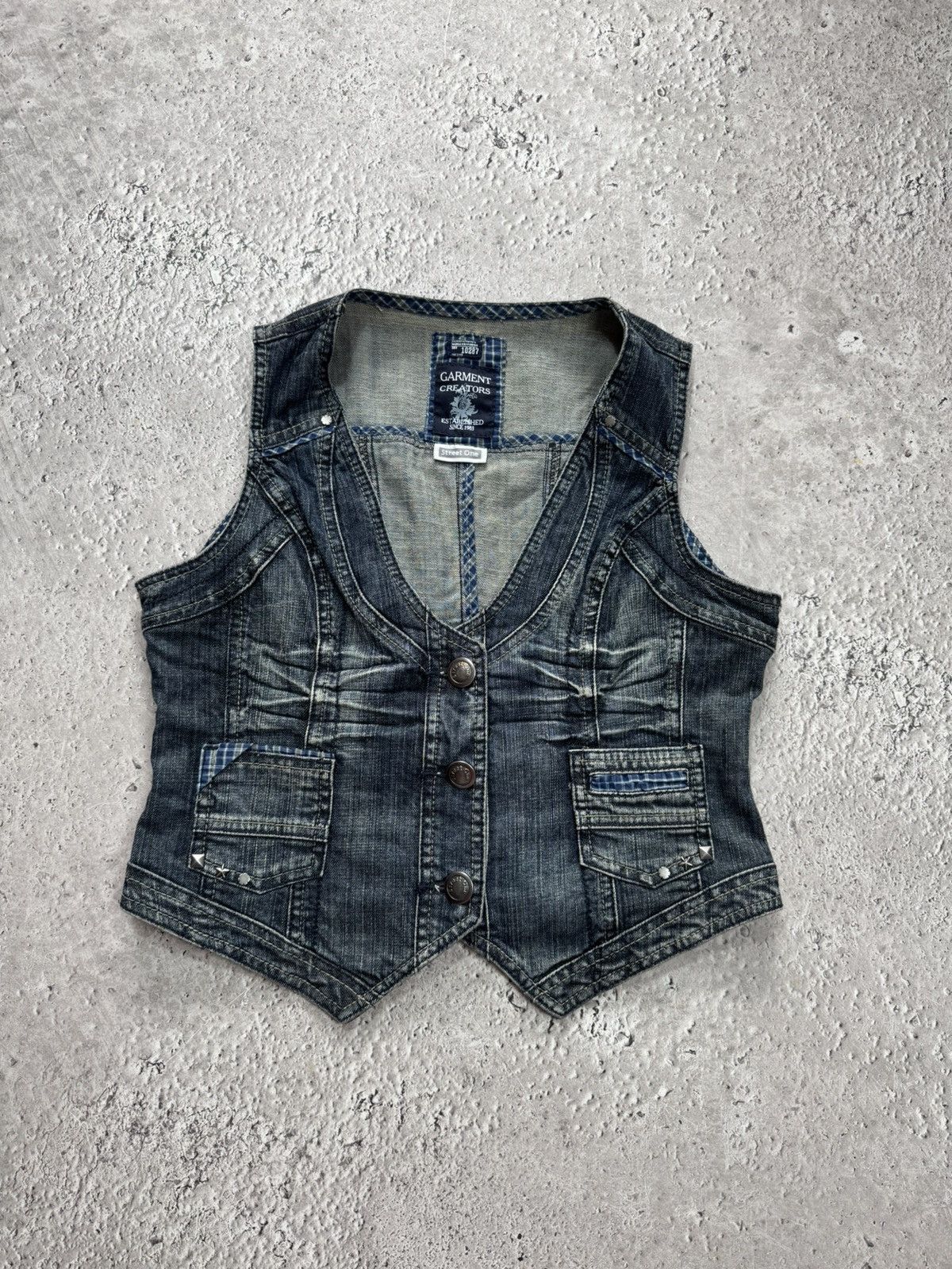 Other Vintage Cropped Denim Vest Women Biker Moto Y2K Blue Jean Size S / US 4 / IT 40 - 1 Thumbnail
