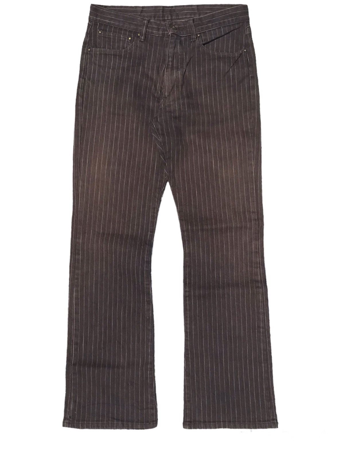 Designer × Melrose Men’s Melrose Vertical Striped Flared Pants Size US 29 - 1 Thumbnail
