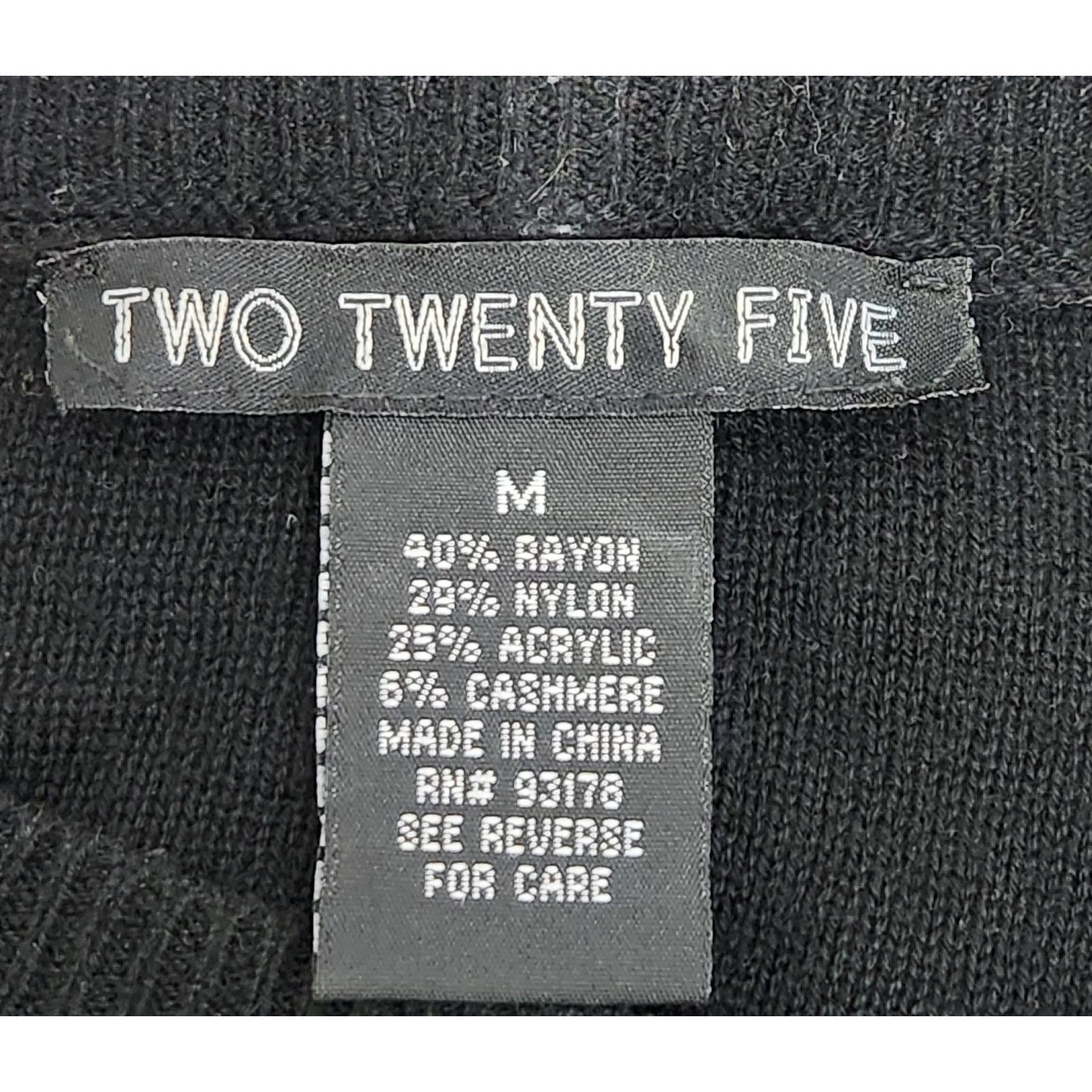 Other Two Twenty Five Black Cashmere Blend Top M Faux Back Zip Size M / US 6-8 / IT 42-44 - 5 Thumbnail