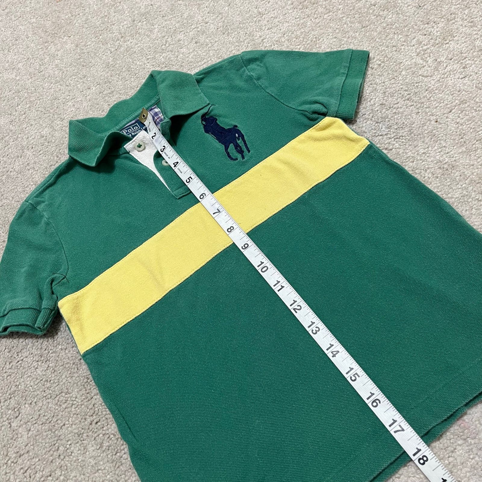 Polo Ralph Lauren Polo Ralph Lauren Yellow Striped Navy Big Poky Green Polo 7 Size US L / EU 52-54 / 3 - 4 Thumbnail