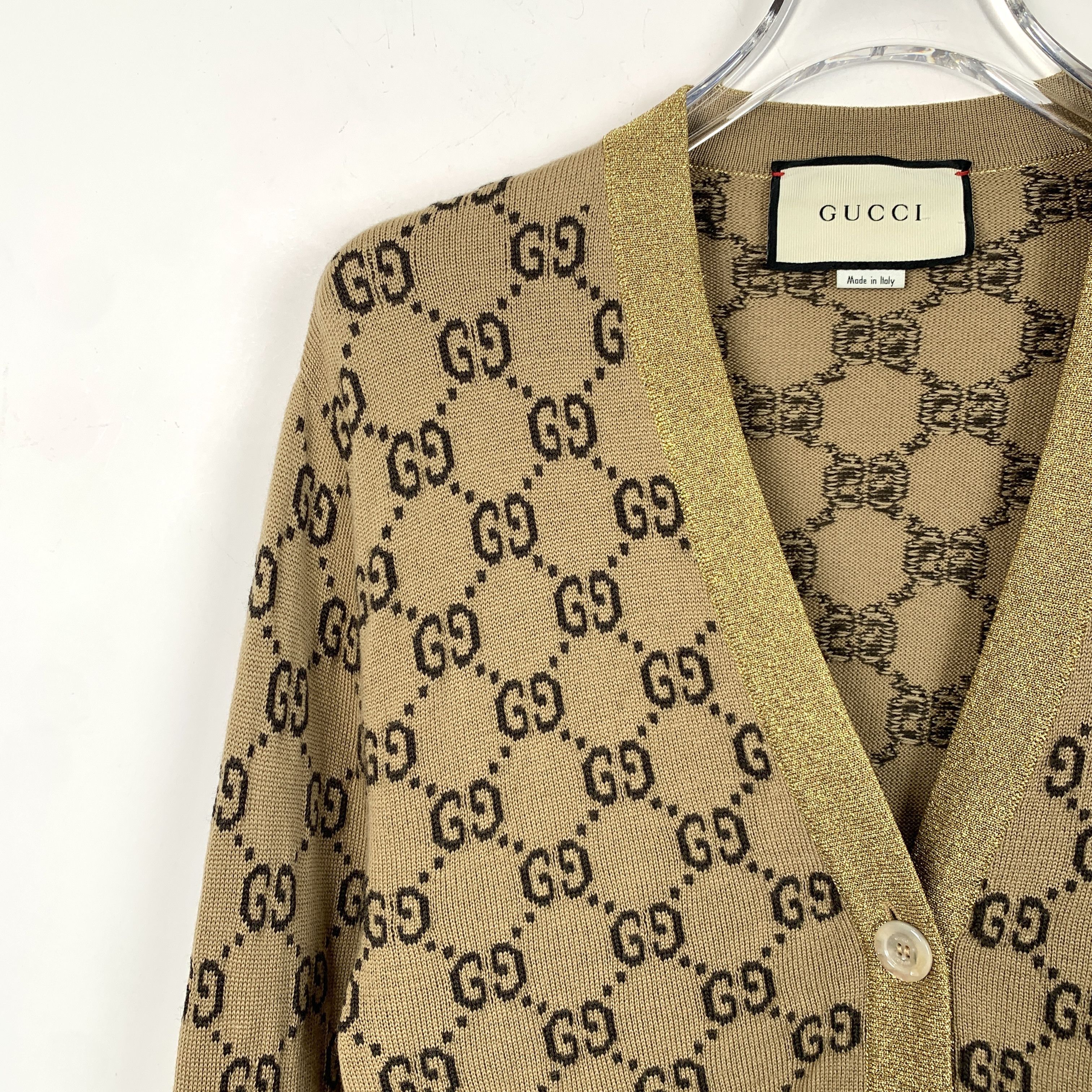 Gucci Gucci Monogram Wool Sweater Brown V-Neck Knit (Size XS) Size XS / US 0-2 / IT 36-38 - 6 Thumbnail