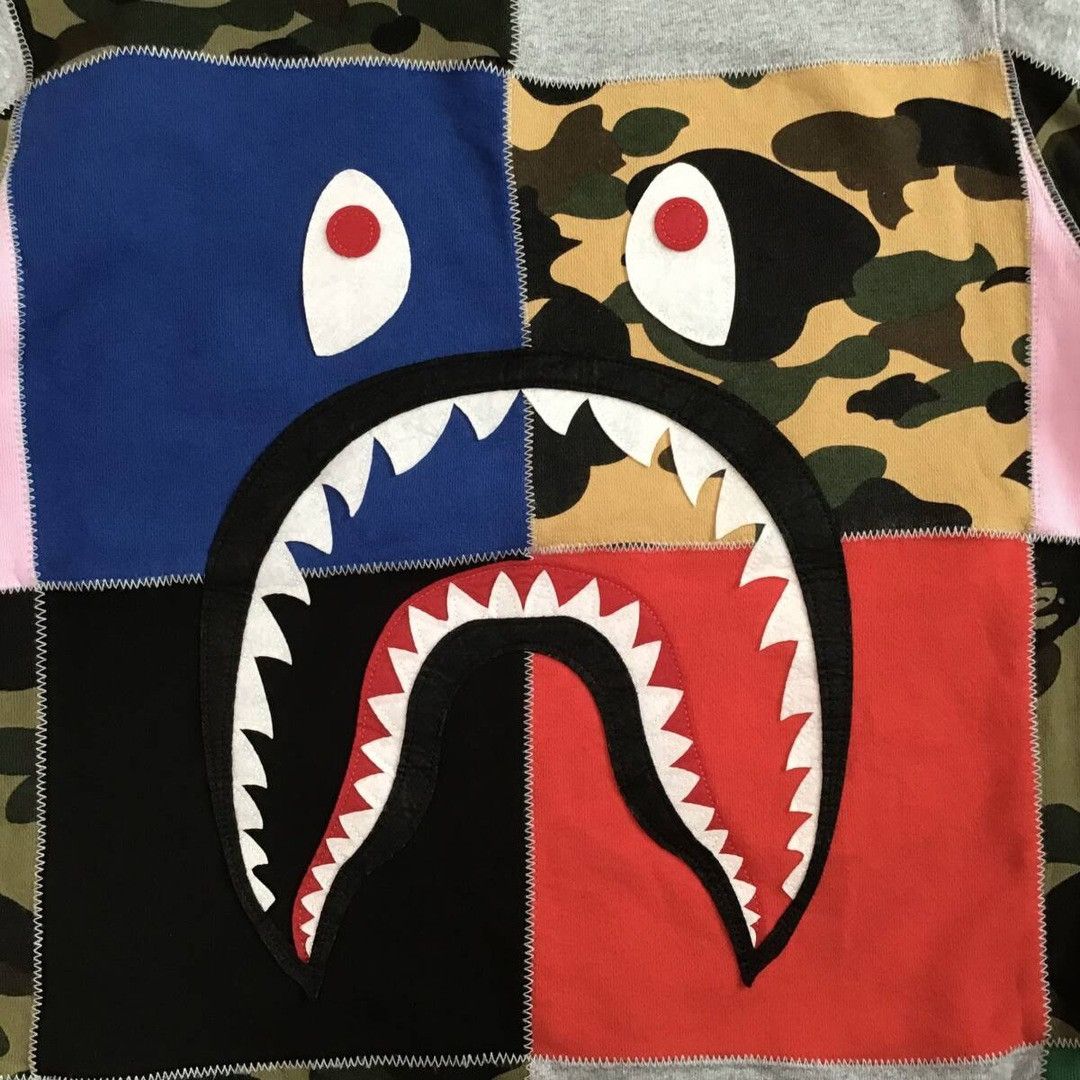 Bape BAPE Crazy Patchwork Shark Sweat shirt a bathing ape Size US S / EU 44-46 / 1 - 2 Thumbnail