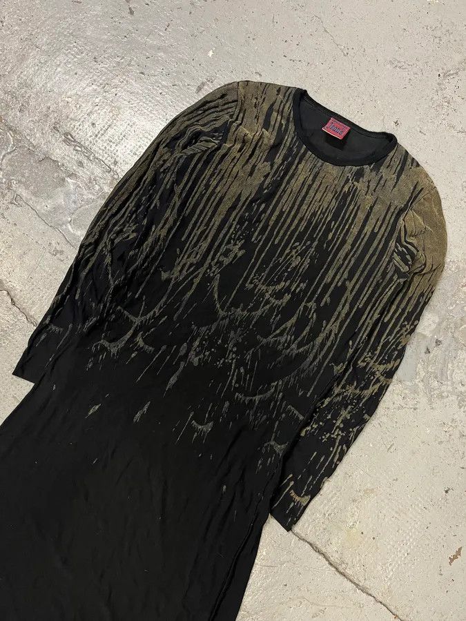 Jean Paul Gaultier FW1998 Jean Paul Gaultier Olive Blood Drip Velvet Long Dress Size M / US 6-8 / IT 42-44 - 4 Thumbnail