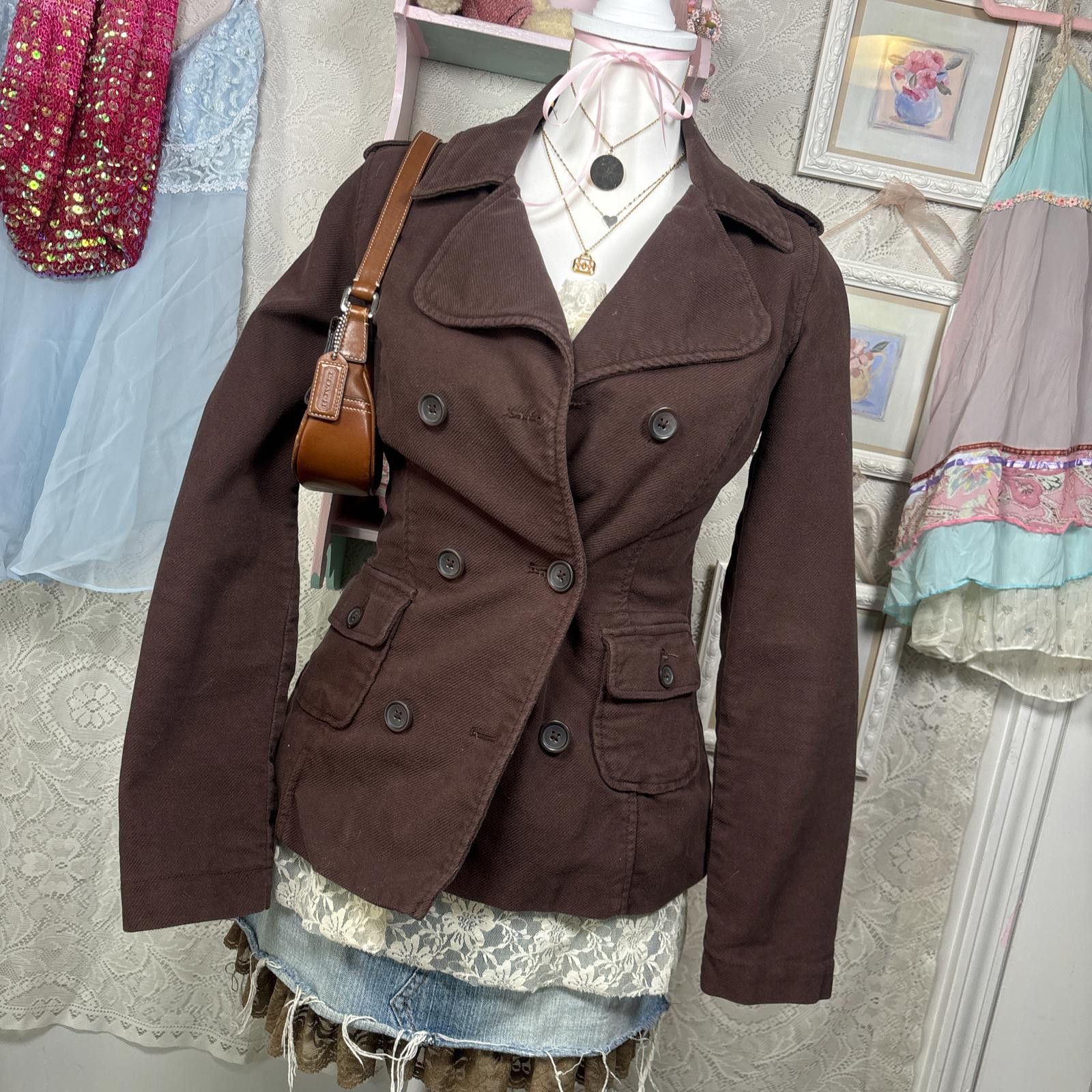 Mossimo y2k brown fitted bella swan jacket Size S / US 4 / IT 40 - 1 Thumbnail