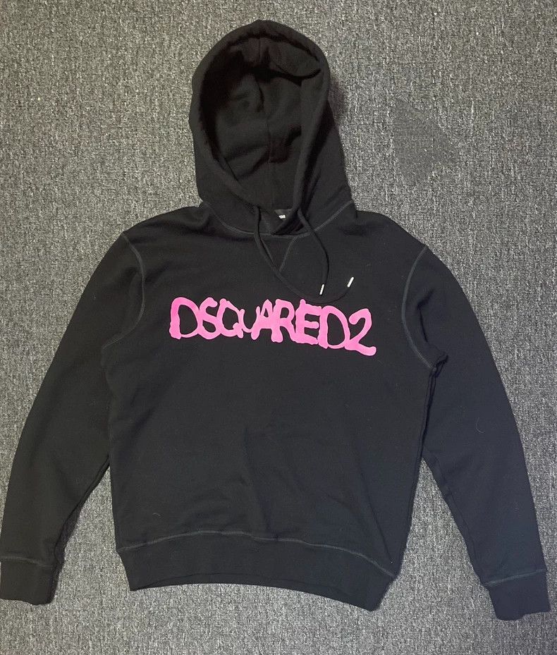 Dsquared2 Dsquared2 Black Hoodie with Pink Logo-yf Size US S / EU 44-46 / 1 - 1 Thumbnail