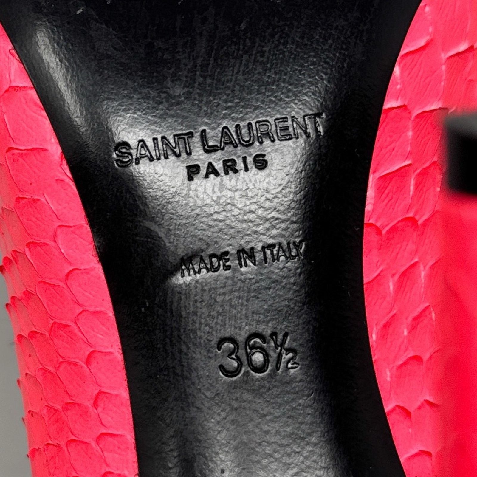 Saint Laurent Paris Saint Laurent Zoe 105 Leather Snakeskin Pointed Toe Heels Size US 6.5 / IT 36.5 - 11 Thumbnail