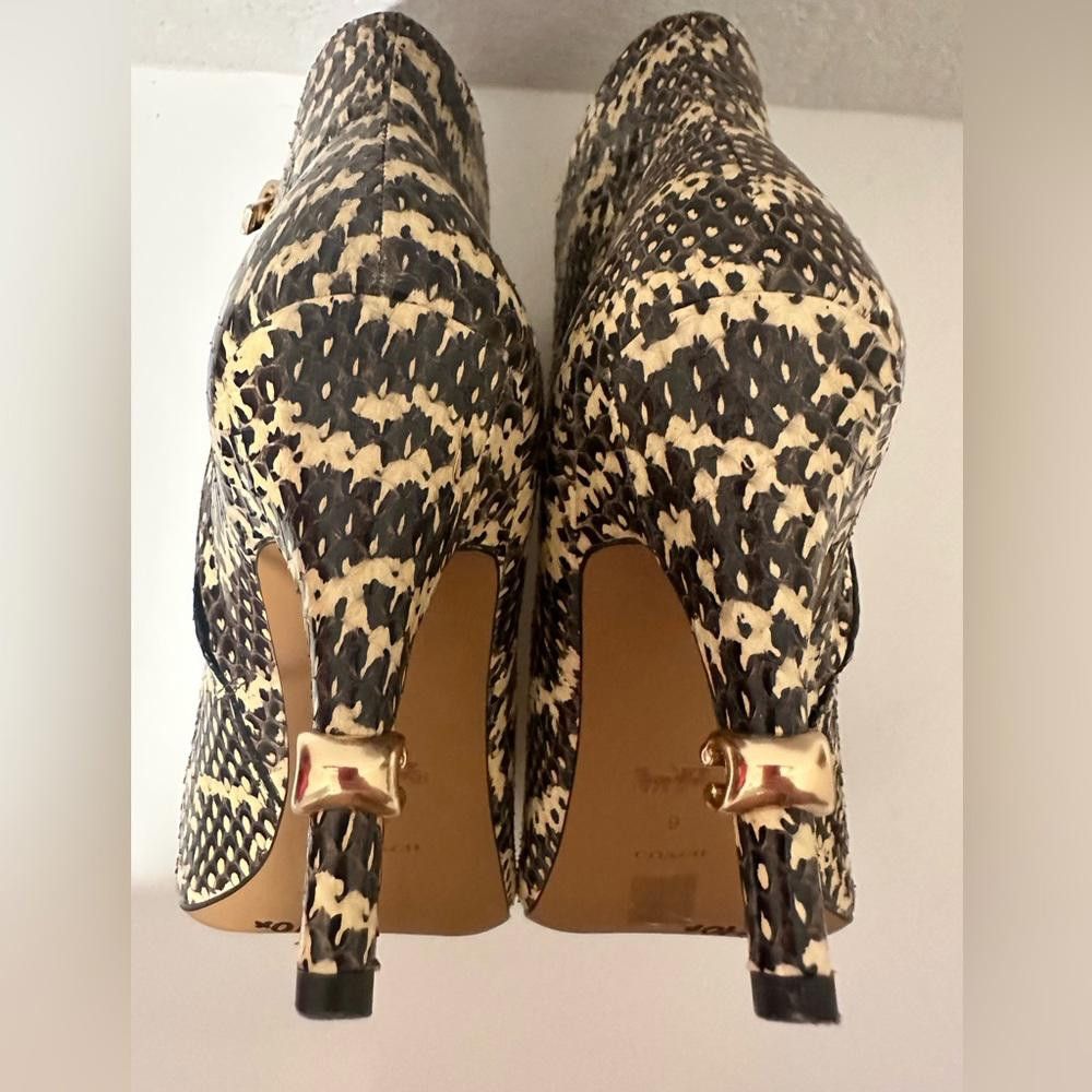 Coach COACH Remi Snakeskin Tan Black High Heel Ankle Booties 9 Size US 9 / IT 39 - 7 Thumbnail
