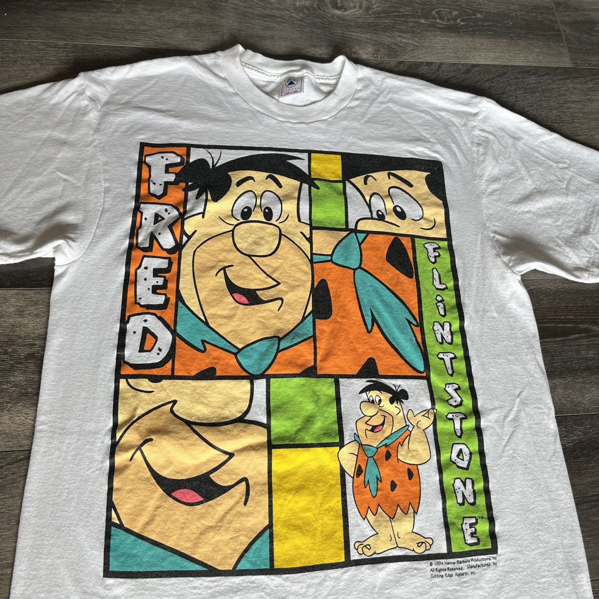 Vintage Vintage 1990s Fred Flintstone Hanna-Barbera Graphic T Shirt Size US L / EU 52-54 / 3 - 3 Thumbnail