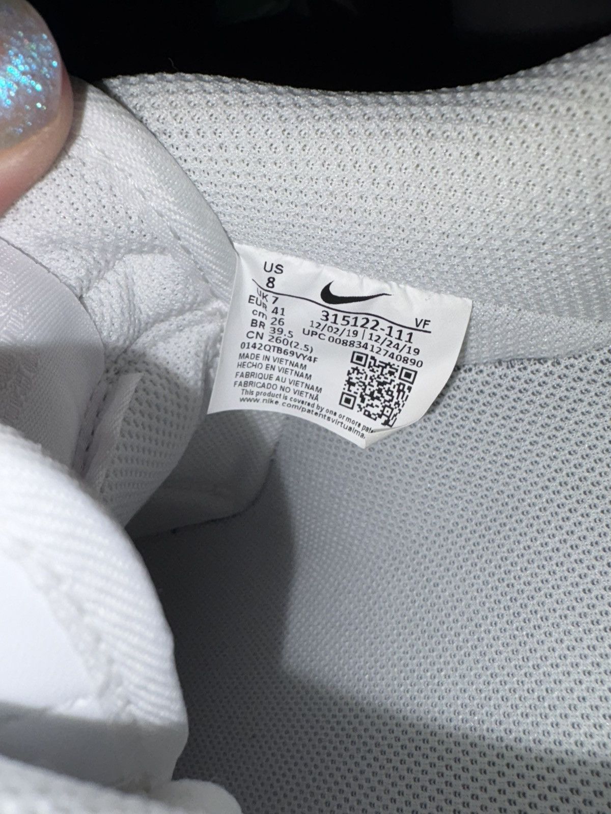 Nike Nike White AF1 Size 8 Size US 8 / EU 41 - 10 Thumbnail