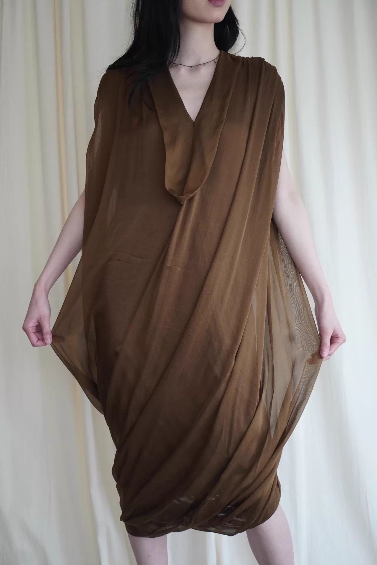 Lanvin LANVIN 1990s Early Rare Silk Double Layer Dress Size S / US 4 / IT 40 - 3 Thumbnail