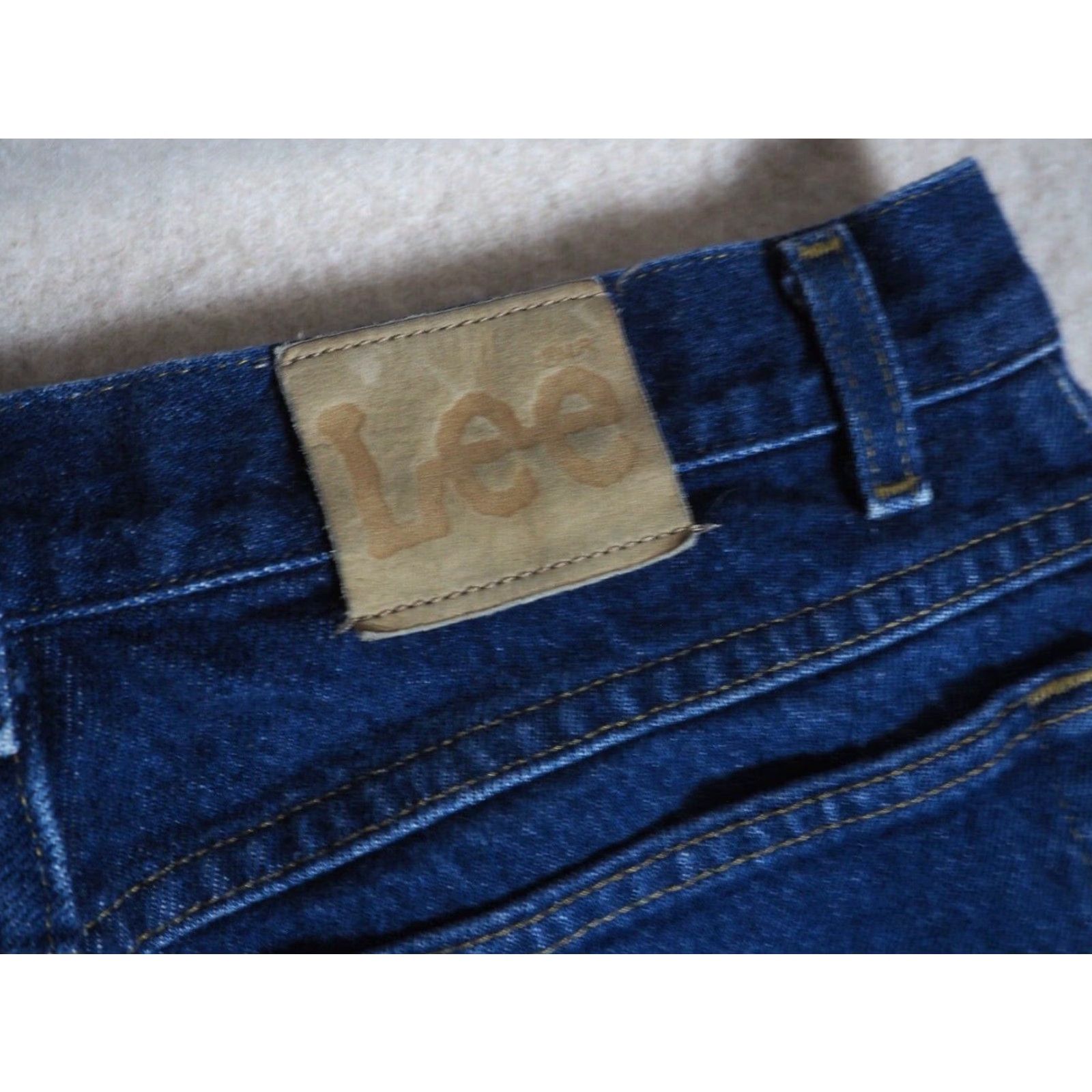 Lee VTG 90s Lee Denim Jeans 31x29 Dark Wash Faded Blue Grunge Western Logo Mens Size US 31 - 5 Thumbnail