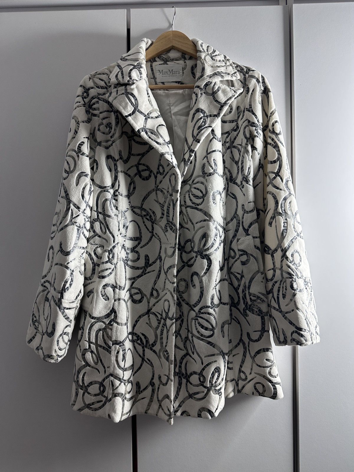 Max Mara Max Mara Abstract Print Wool Coat Size S / US 4 / IT 40 - 1 Thumbnail