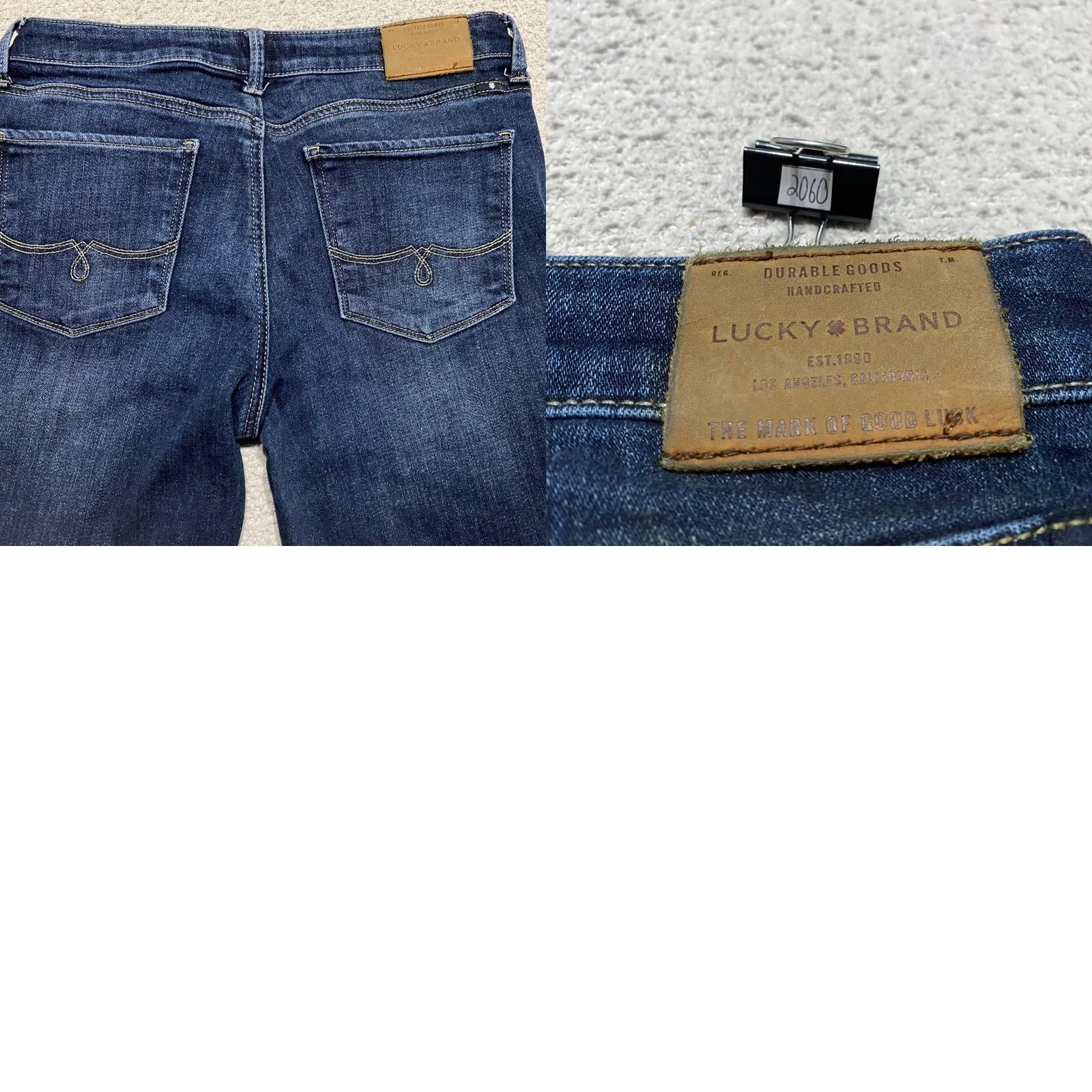 Lucky Brand Lucky Brand Lolita Skinny Jeans - Blue Denim Dark Wash Crop - Womens Size 6 Skinny Regular 28 Inseam 5-Pocket Stitch Button Zip Low Rise Size 28" / US 6 / IT 42 - 9 Thumbnail