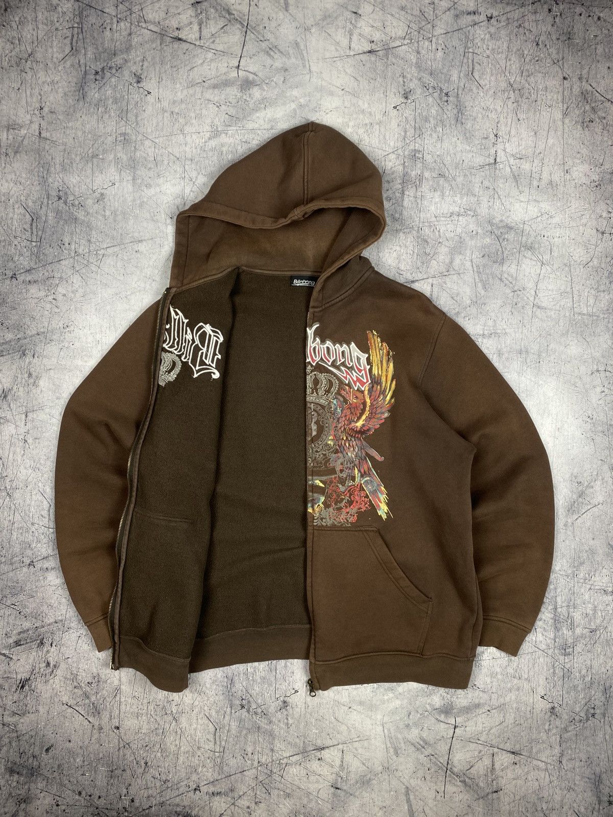 Billabong Billabong Faded Brown Y2K Surf Full Zip Hoodie Fleece Size US L / EU 52-54 / 3 - 17 Thumbnail