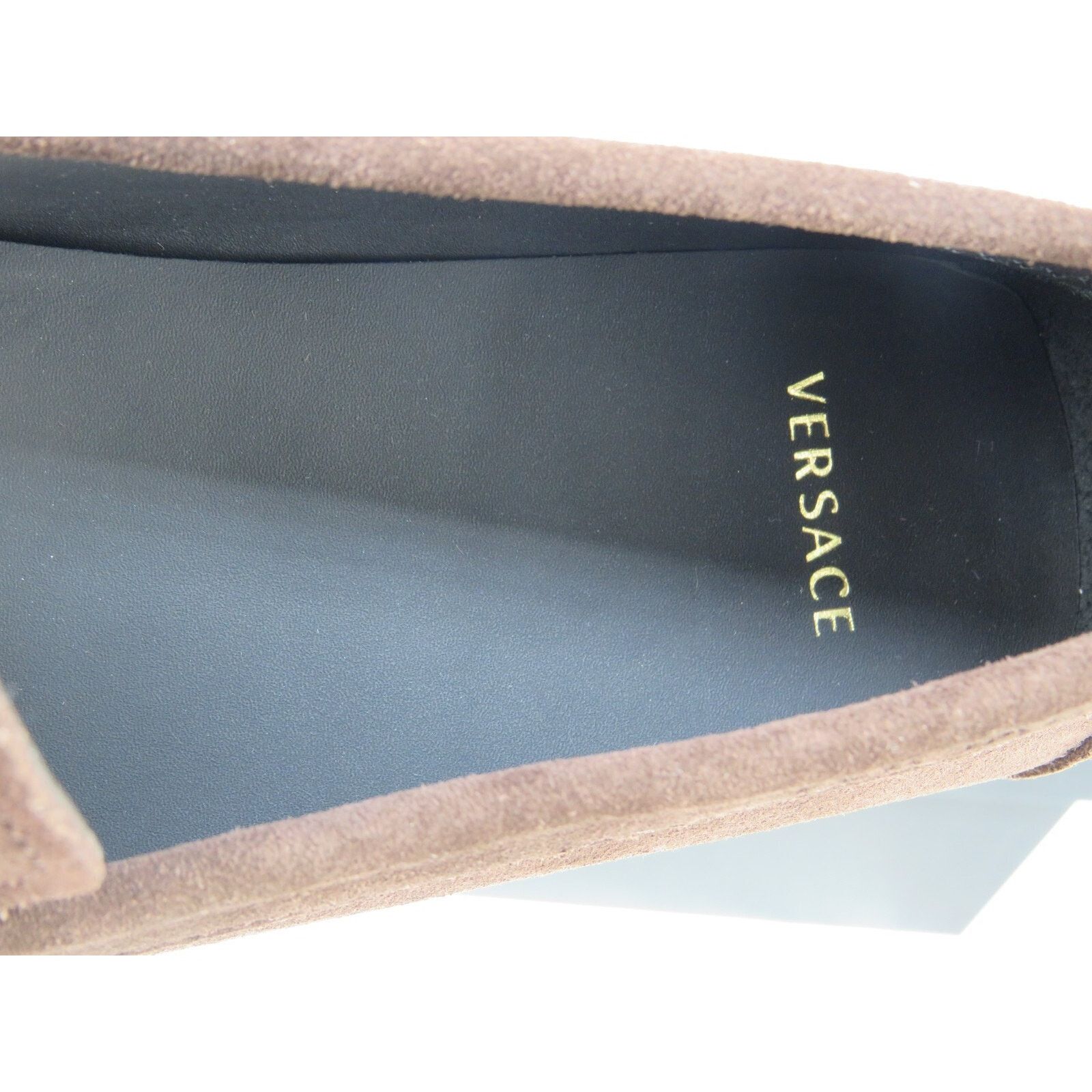Versace NIB VERSACE BROWN SUEDE GOLD MEDUSA HEAD LOGO LOAFERS 43 10 Size US 10 / EU 43 - 10 Thumbnail