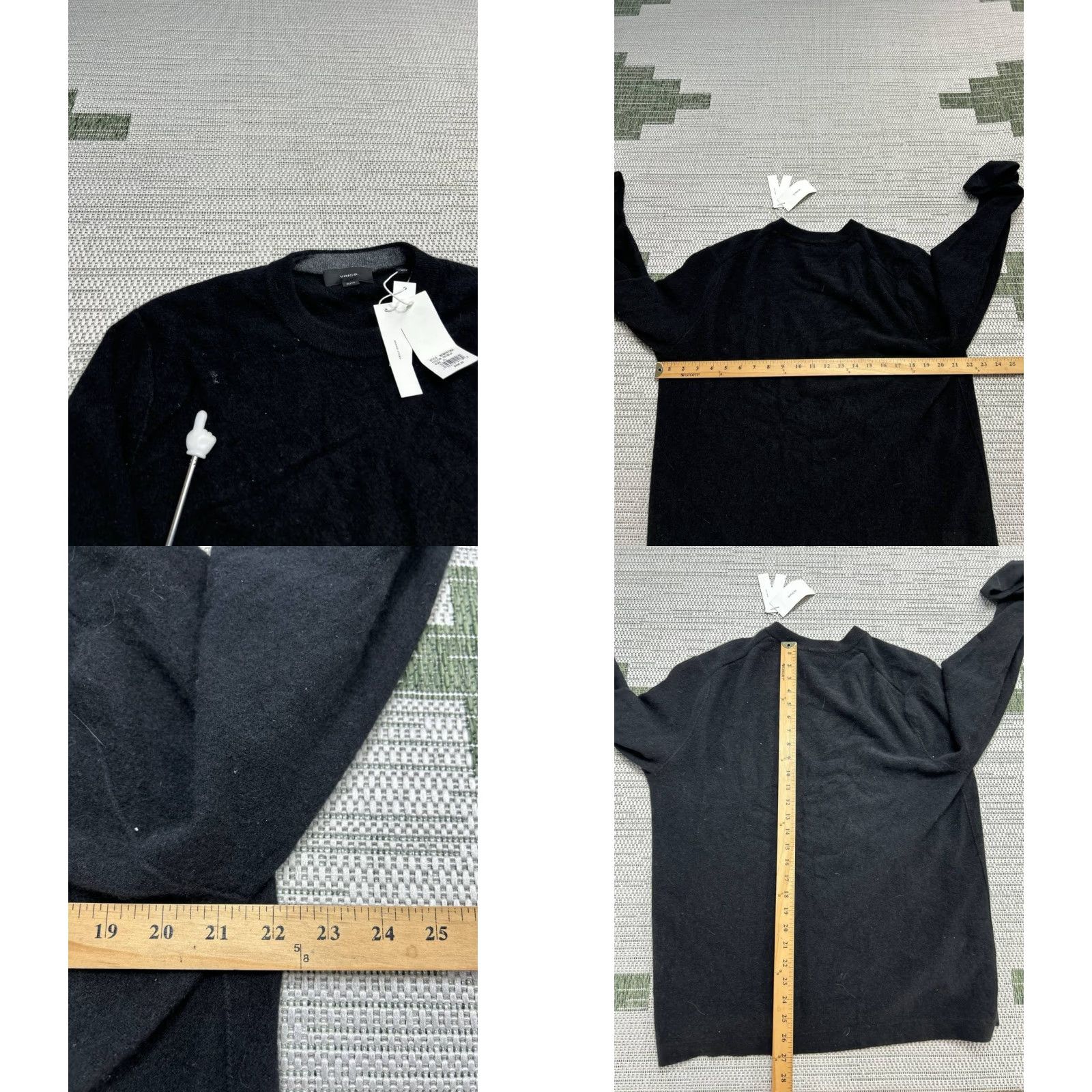 Vince Vince Sweater Womens XL Cashmere Knit Pullover Black Crew Neck, Casual, Vintage? No, Winter, Fall, Spring, Pullover, Regular Fit, Knit Wool? Size XL / US 12-14 / IT 48-50 - 8 Thumbnail