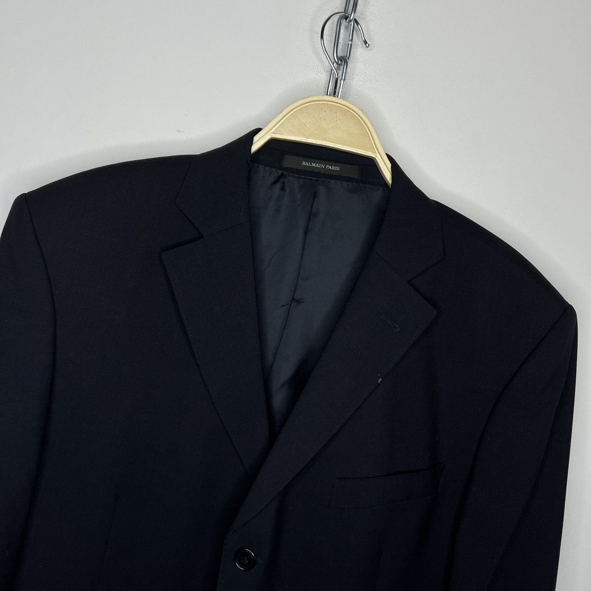 Balmain × Vintage Vintage BALMAIN Black Blazer Wool Jacket L size 42r Size 42R - 4 Thumbnail