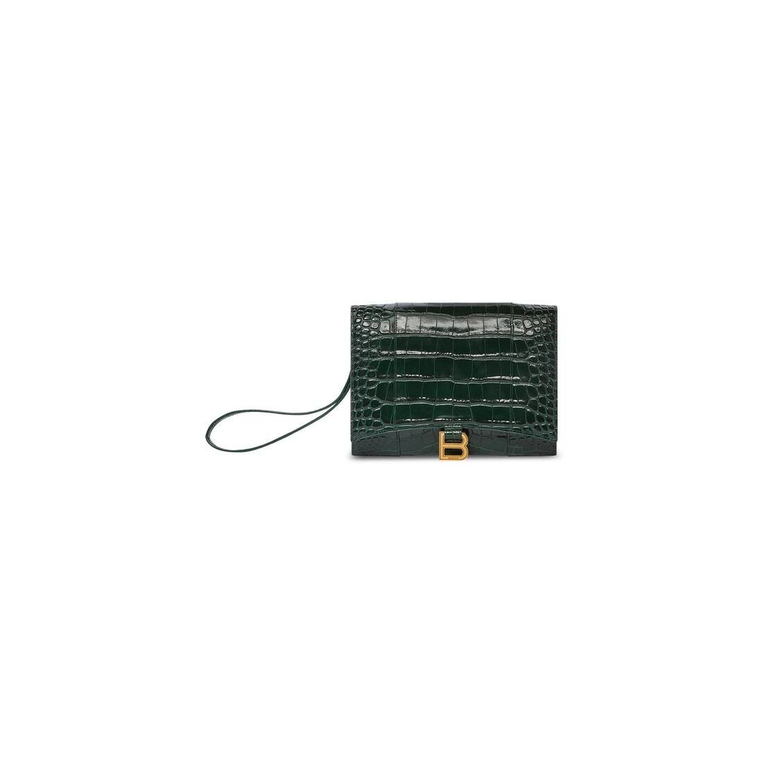Balenciaga o1tr1nto0525 Size: OS / Hourglass Gusset Pouch Crocodile Size ONE SIZE - 1 Thumbnail