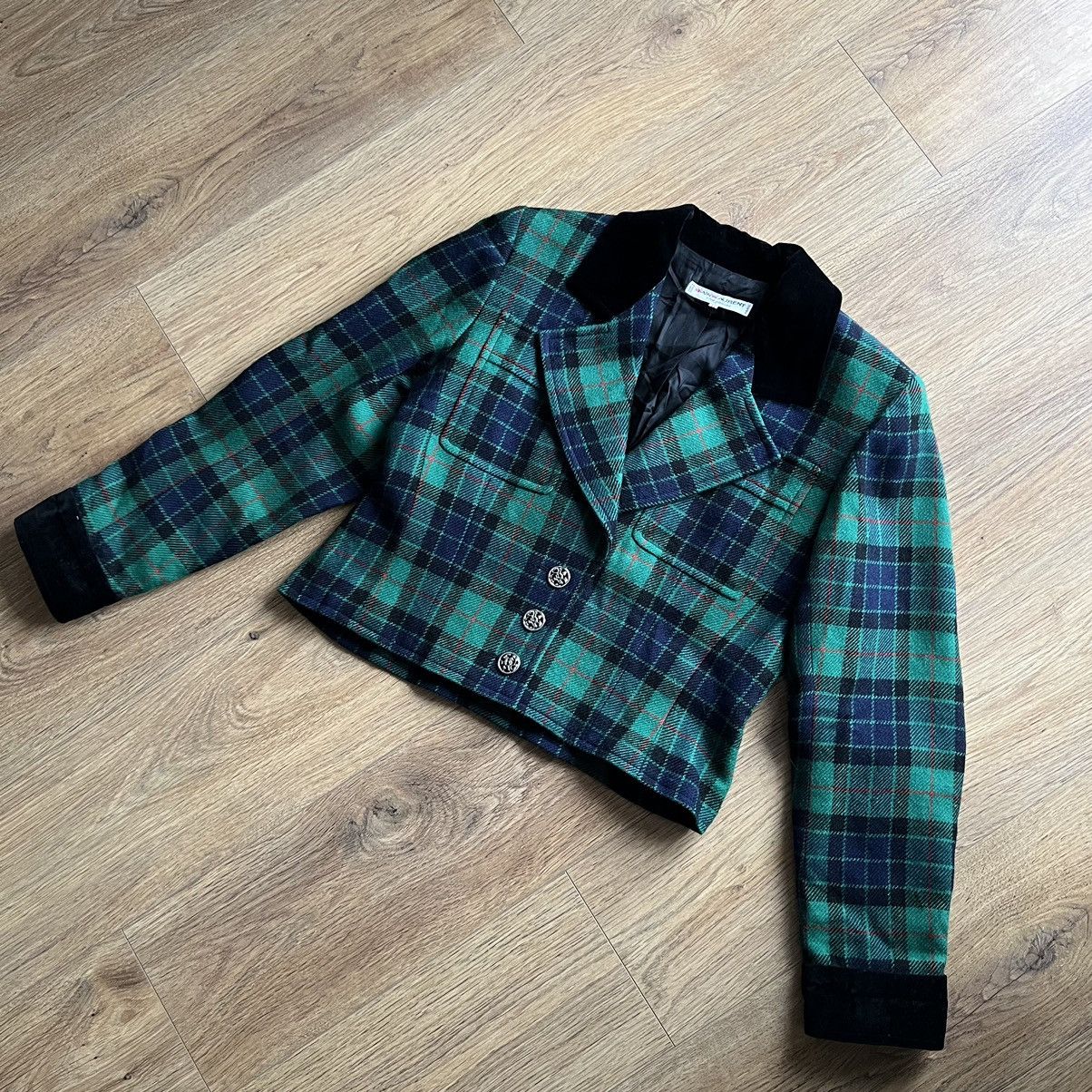 Yves Saint Laurent Archive Saint laurent rive gauche tartan short wool jacket Size L / US 10 / IT 46 - 4 Thumbnail
