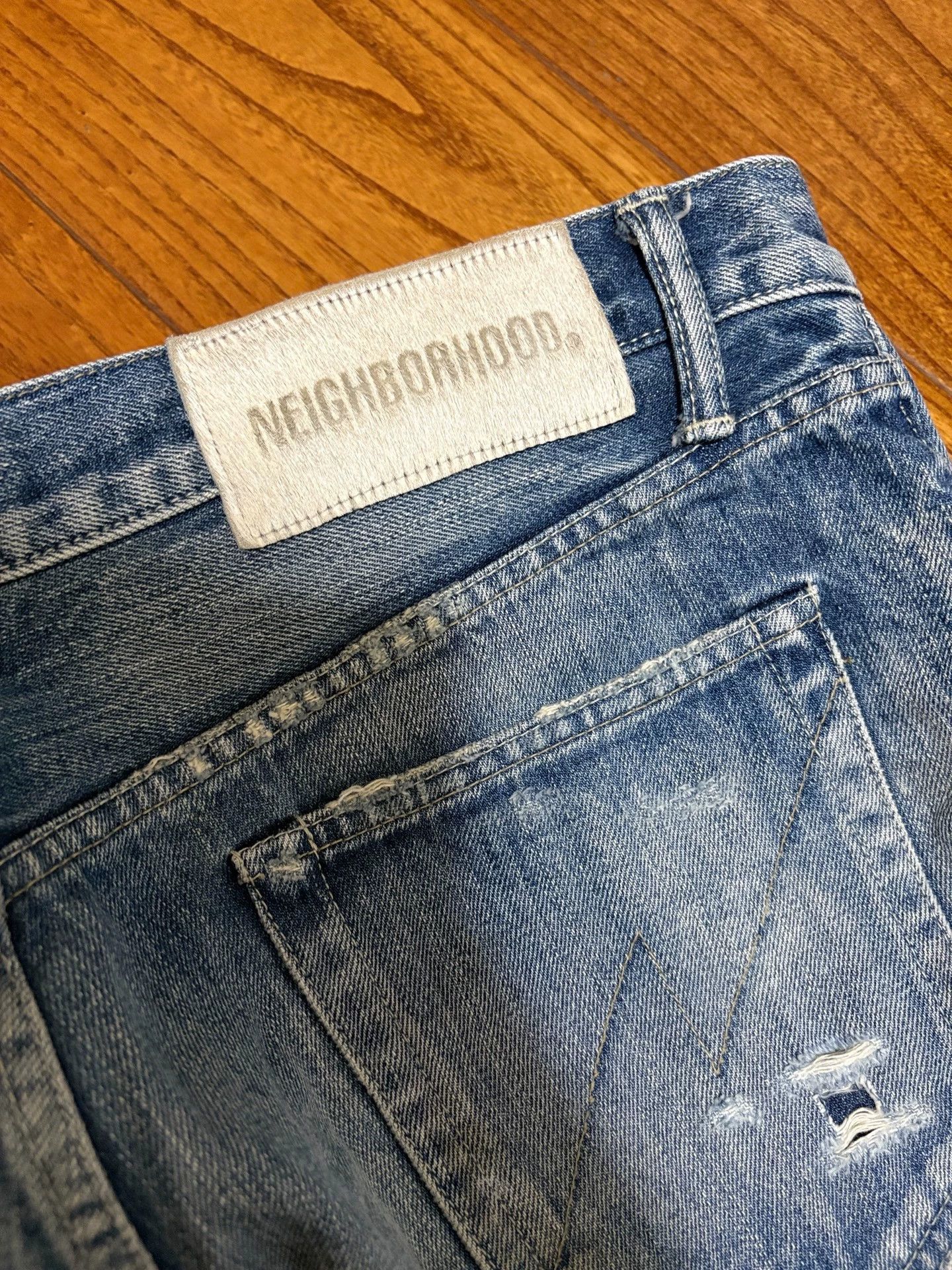 Neighborhood NEIGHBORHOOD 21AW SCRATCH SAVAGE Blue L Oil Patched Jeans Size US 34 / EU 50 - 6 Thumbnail