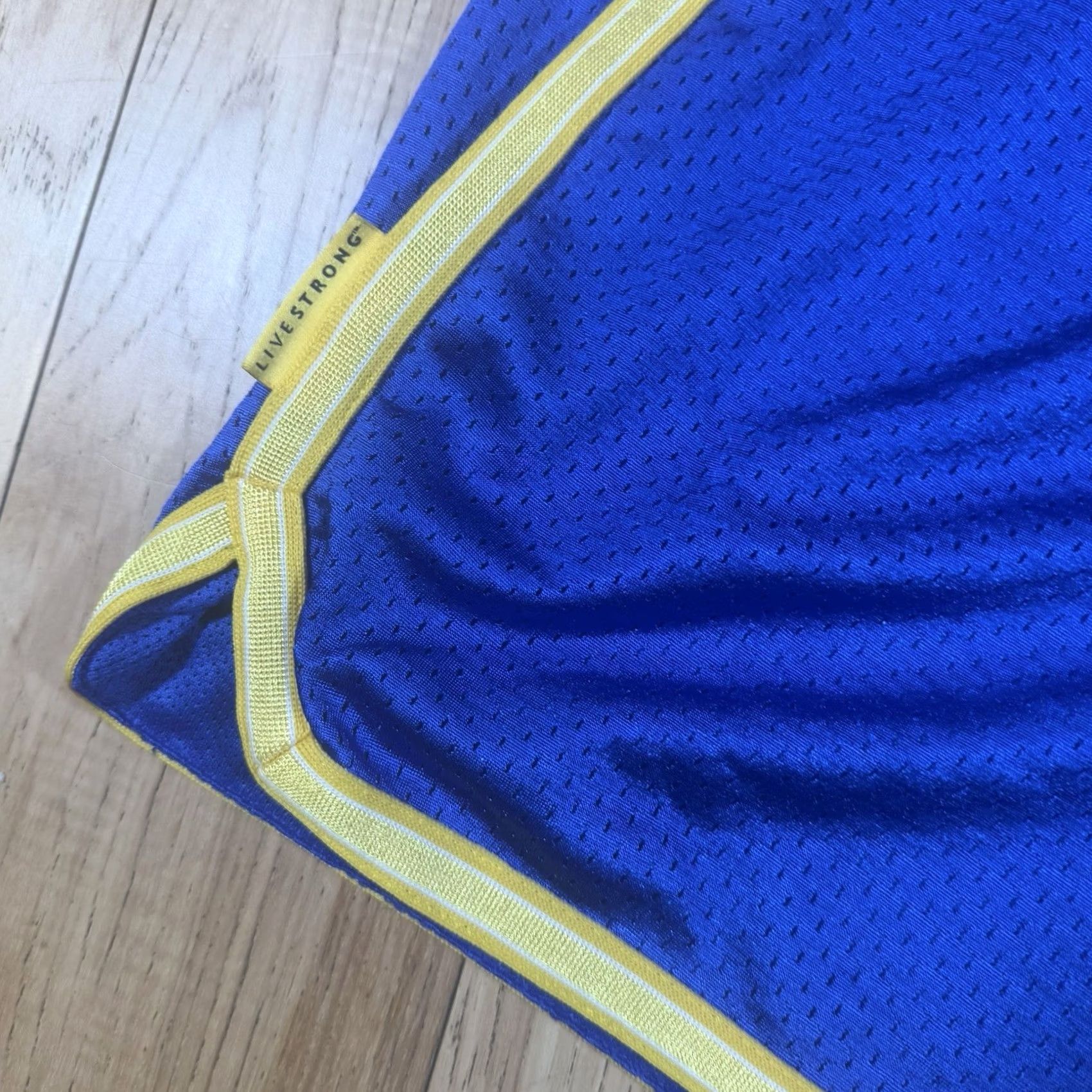 Nike Nike Mens Regular M Blue Gold Basketball Dazzle Shorts Shiny Athletic Workout Gym Y2K Size US 31 - 3 Thumbnail