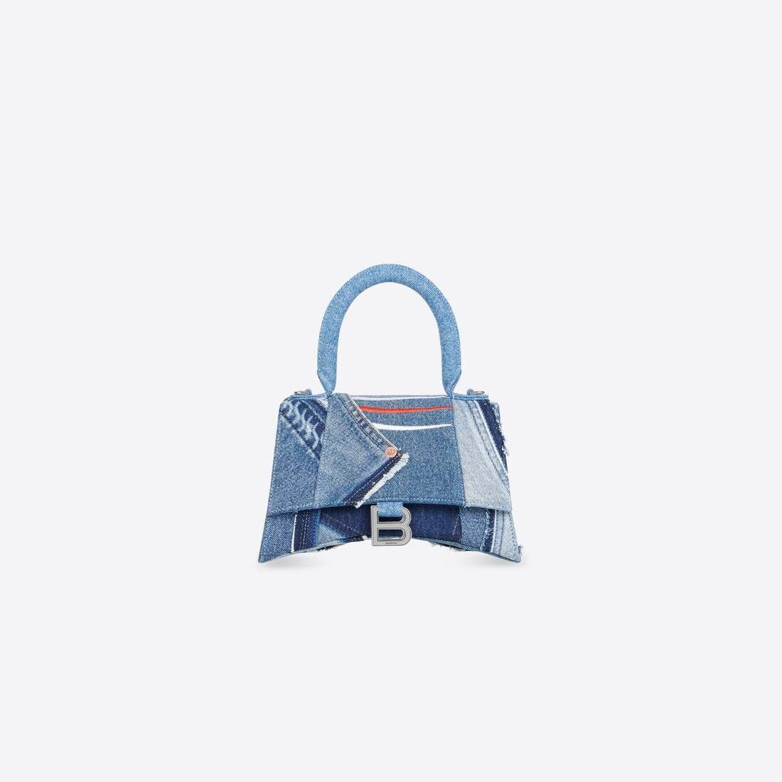 Balenciaga o1mt1gz0225 Size: OS / Hourglass Small Handbag Denim in Blue Size ONE SIZE - 1 Thumbnail