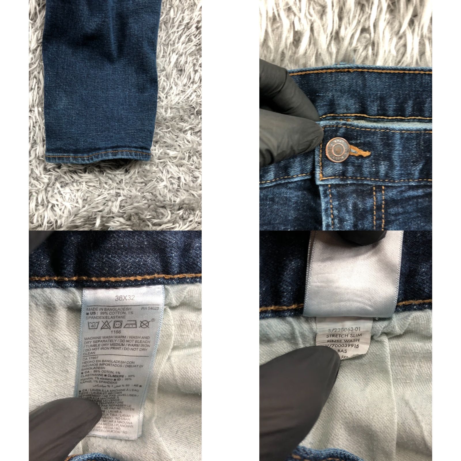 Old Navy Old Navy Slim Straight Jeans Mens 36x32 Blue Dark Wash Denim 5-Pocket Straight Slim Waist 36 Mens Jeans Size US 36 / EU 52 - 8 Thumbnail