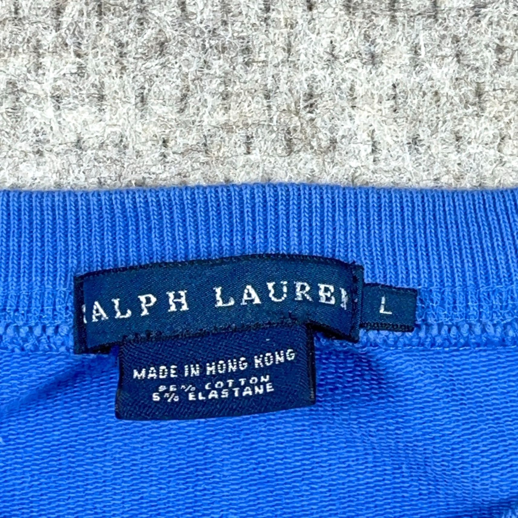 Ralph Lauren VINTAGE Ralph Lauren Sweatshirt Women Large Blue Crewneck Elbow Pad Golf Crest Shield Size L / US 10 / IT 46 - 4 Thumbnail