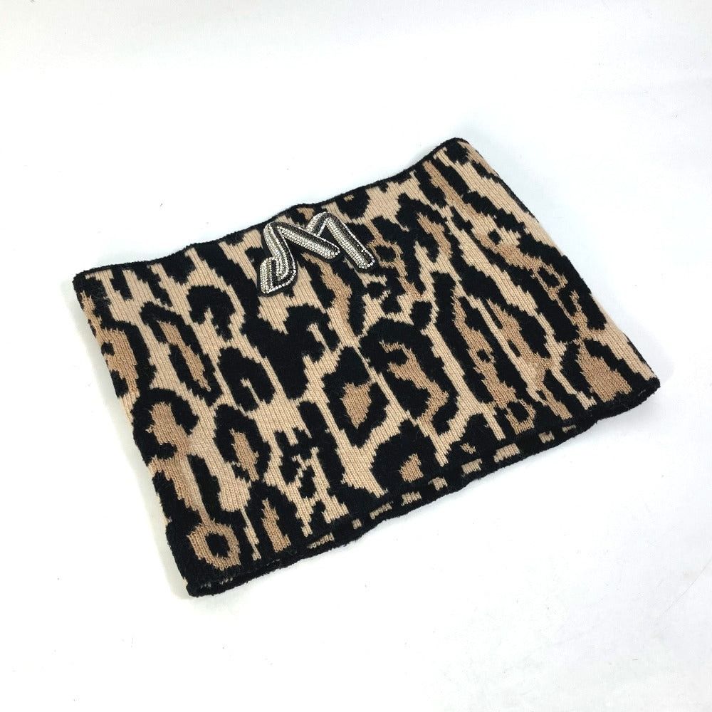Louis Vuitton Louis Vuitton M74049 Leopard Fur Panther Print (Design) Snood Lv Leogram Sequin Scarf Wool Women Brown Size ONE SIZE - 1 Thumbnail