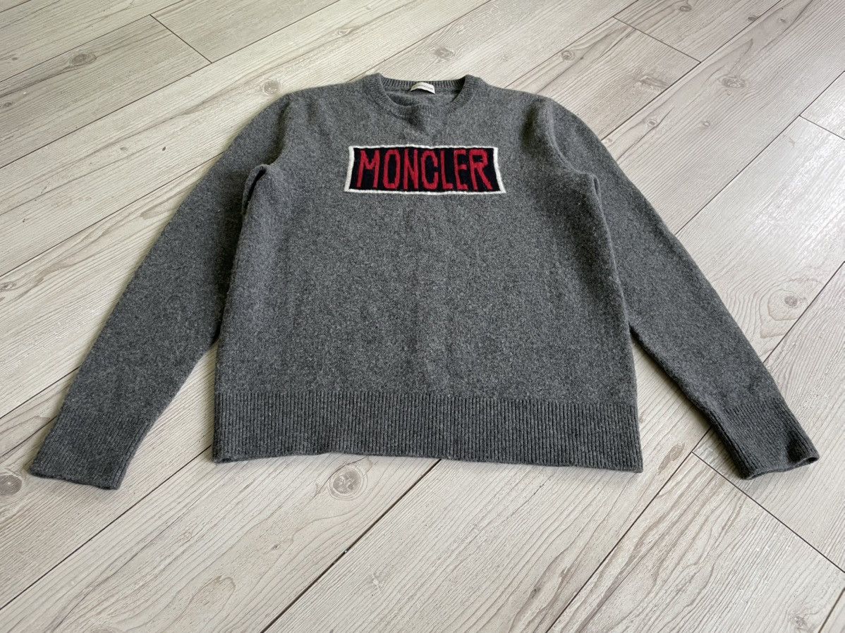 Moncler Moncler Big Logo Wool sweatshirt Size US M / EU 48-50 / 2 - 3 Thumbnail