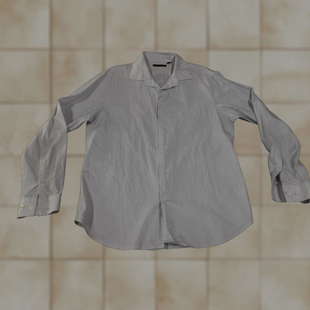 Theory Theory Button-Up Shirt Mens XL White Cotton Knit Casual Regular Long Sleeve) Size US XL / EU 56 / 4 - 1 Thumbnail