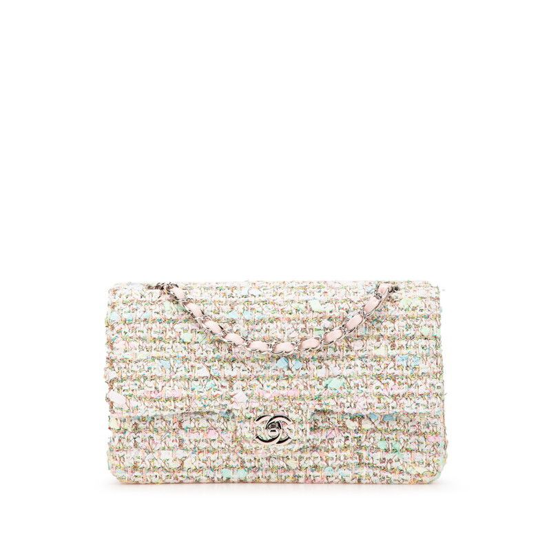 Chanel Chanel Tweed Leather Matelasse 25 Shoulder Bag Leather Shoulder Bag in Pink, Women's