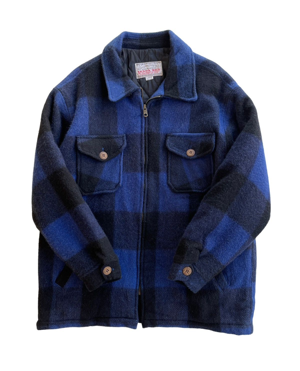 Vintage Xenon Men Wool Quilted Tartan Jacket Size US L / EU 52-54 / 3 - 1 Thumbnail