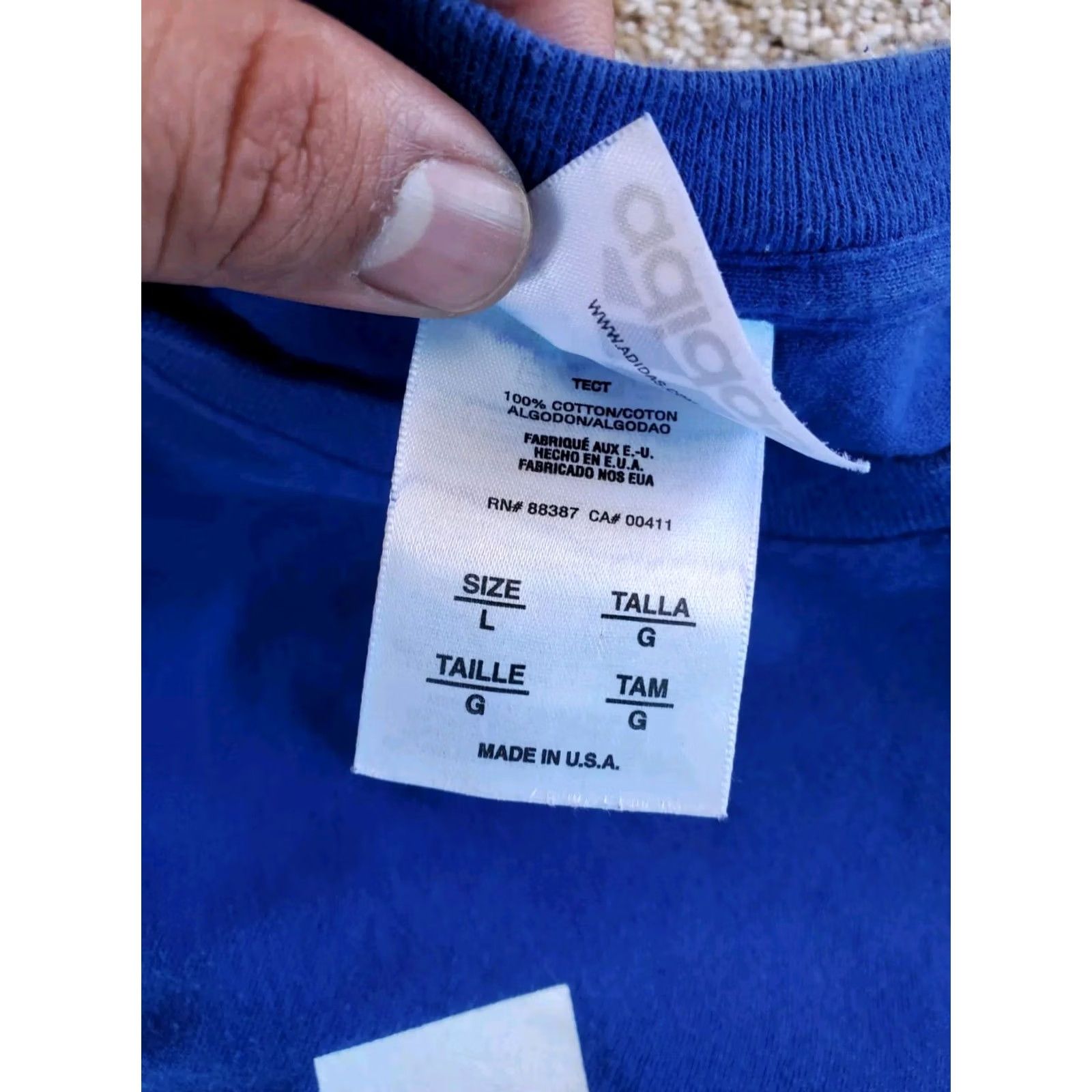 Adidas VINTAGE Adidas T Shirt Large Mens Blue Short Sleeve Mountain Logo USA Made Y2K Size US L / EU 52-54 / 3 - 5 Thumbnail