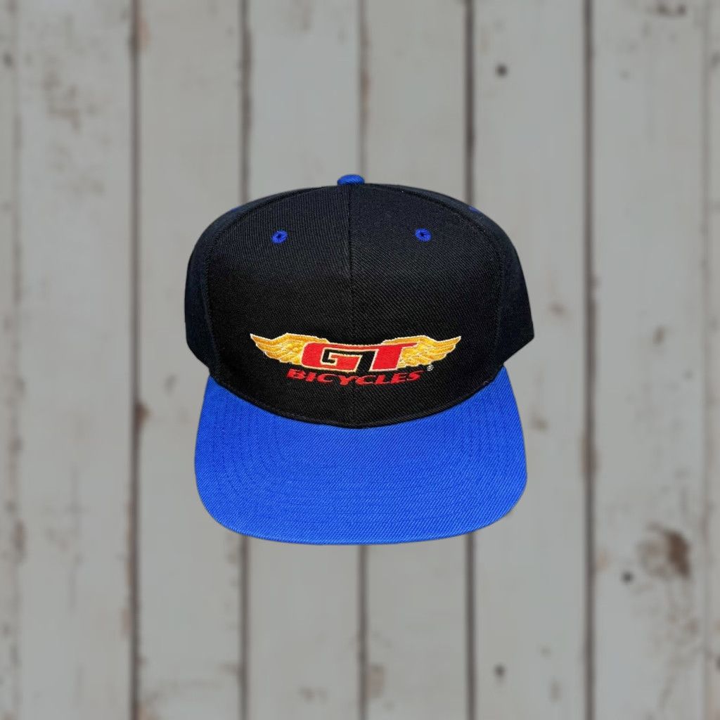 Vintage VINTAGE Otto GT Bicycles Team GT BMX Black / Blue Headmasters Two Tone Snapback Hat Size ONE SIZE - 1 Thumbnail
