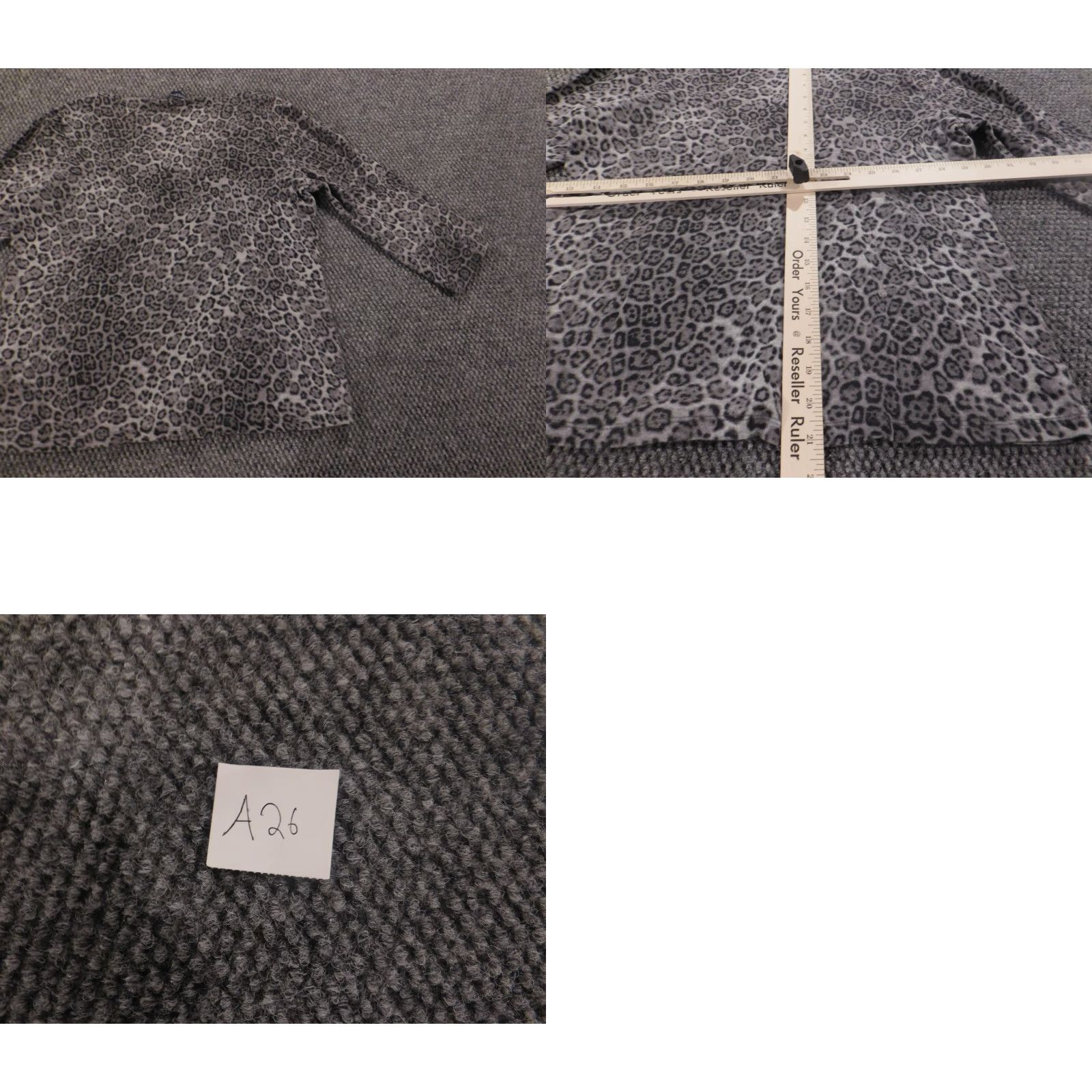 Jones New York Jones New York Blouse Top Large Gray Pullover Women Casual Animal Print Stretch Crew Neck Size L / US 10 / IT 46 - 8 Thumbnail